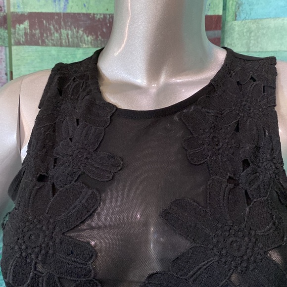 Haute Monde Black Lace Mesh Bodysuit - Picture 5 of 9